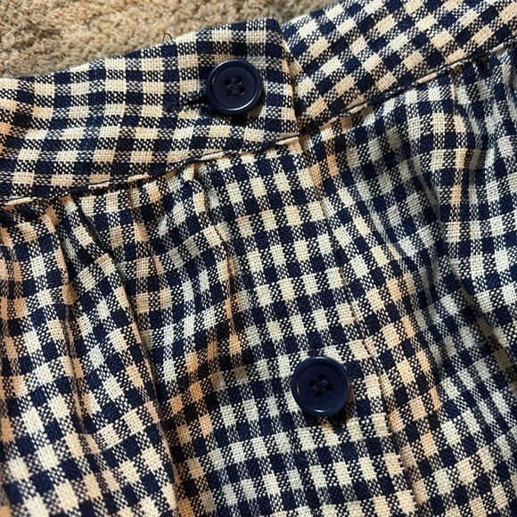 Reformation Blue and White Checkered A-Line Skirt - size 12 - 100% linen - Picture 3 of 7